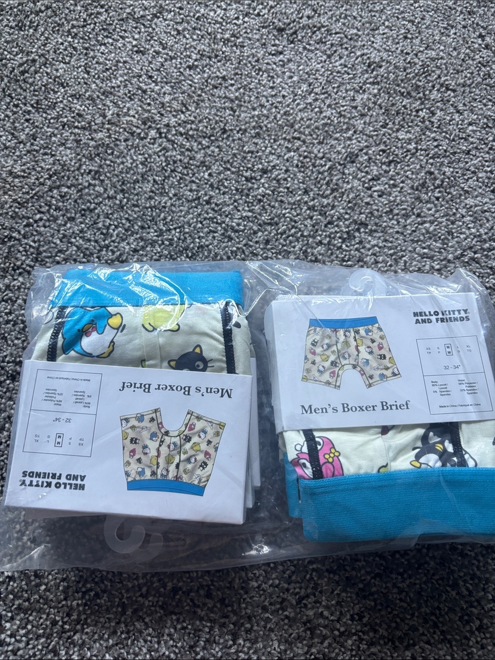 Hello Kitty Men's Boxer Briefs with Blue Waistband bundle of 6